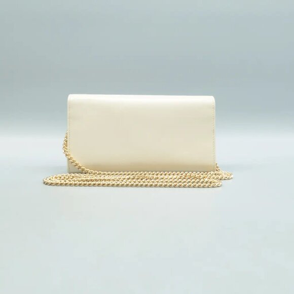 100% Authentic GUCCI Horsebit 1955 Chain Wallet White Leather Shoulder Bag - Picture 2 of 12